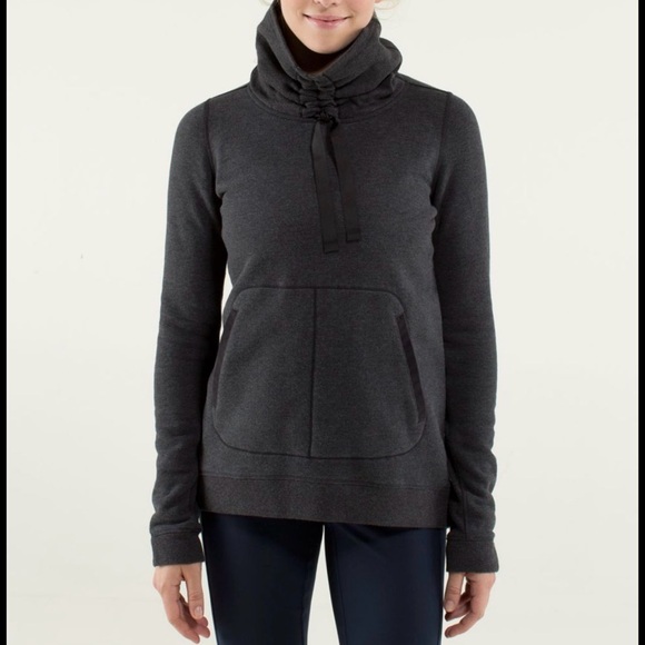 Lululemon Avenue Funnel neck Pullover sweatshirt dark gray charcoal Size 10 - Picture 15 of 15